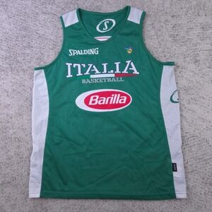 Italy National Team Basketball Jersey Mens Medium Italia Spalding Reversible EUC